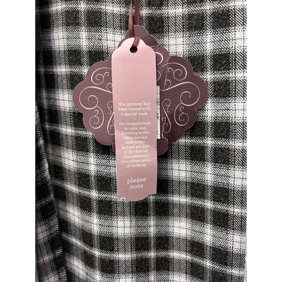 Knox Rose Women’s Open Front Asymmetrical Checkered Cardigan Top Black White XL - Picture 9 of 12